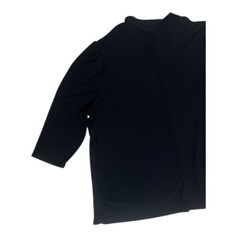 Women Stretchy Black Rhinestone Blouse Plus Size 2X Cut Out Pullover Mock Neck - Picture 7 of 10